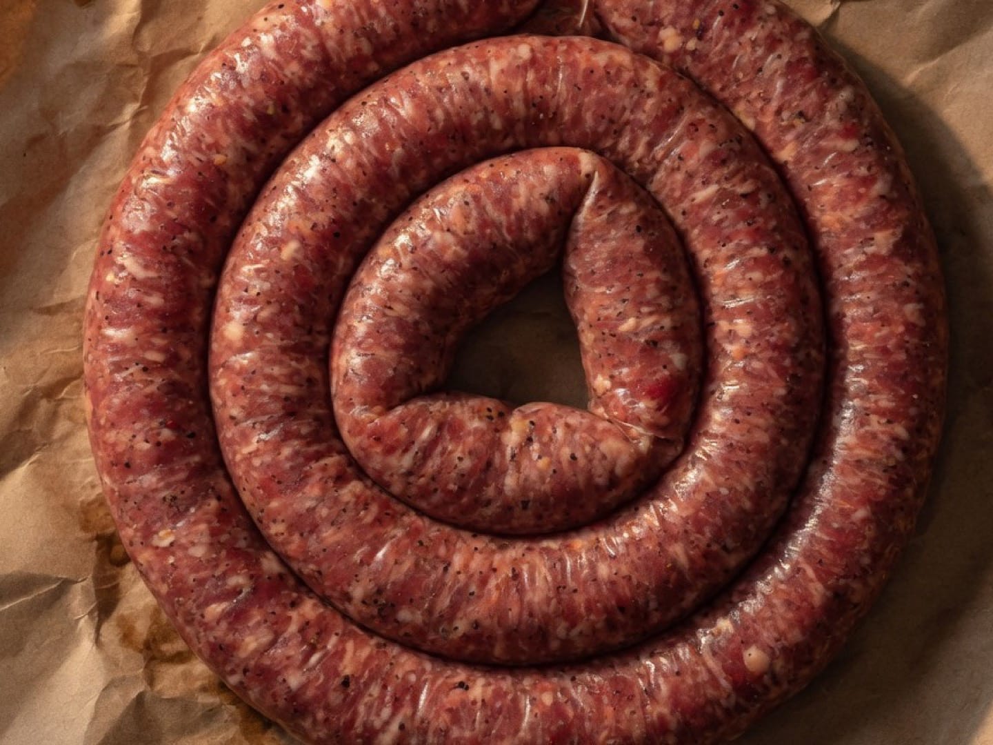 A coil of raw boerewors
